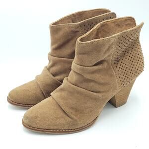 Splendid Latte Rodeo Booties Suede Slouchy Ankle Boots women's size 8.5